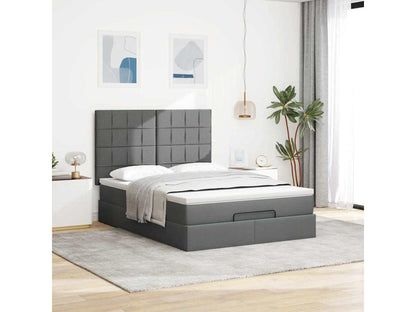 Bed Frame - Polyester - Gray - 160x200 cm
