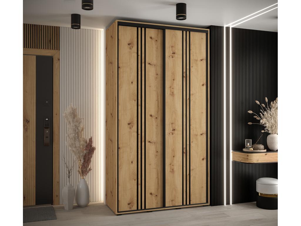 Wardrobe - Engineered Wood, Wood - Natural / Black