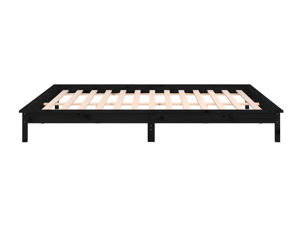 Bed Frame - Wood - Black - 200x200 cm