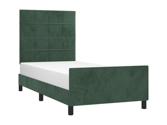 Bed Frame - Velvet - Green - 90x200 cm