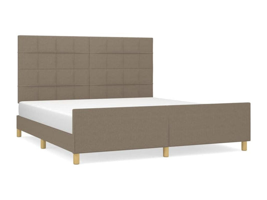 Bed Frame - Polyester - Taupe - 160x200 cm
