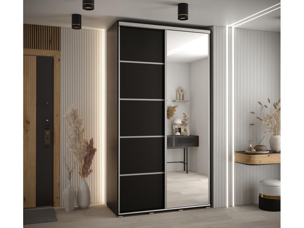 Wardrobe - Engineered Wood, Wood - Silver / Black