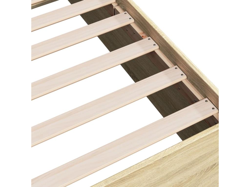 Bed Frame - Engineered Wood, Wood - Brown - 100x200 cm