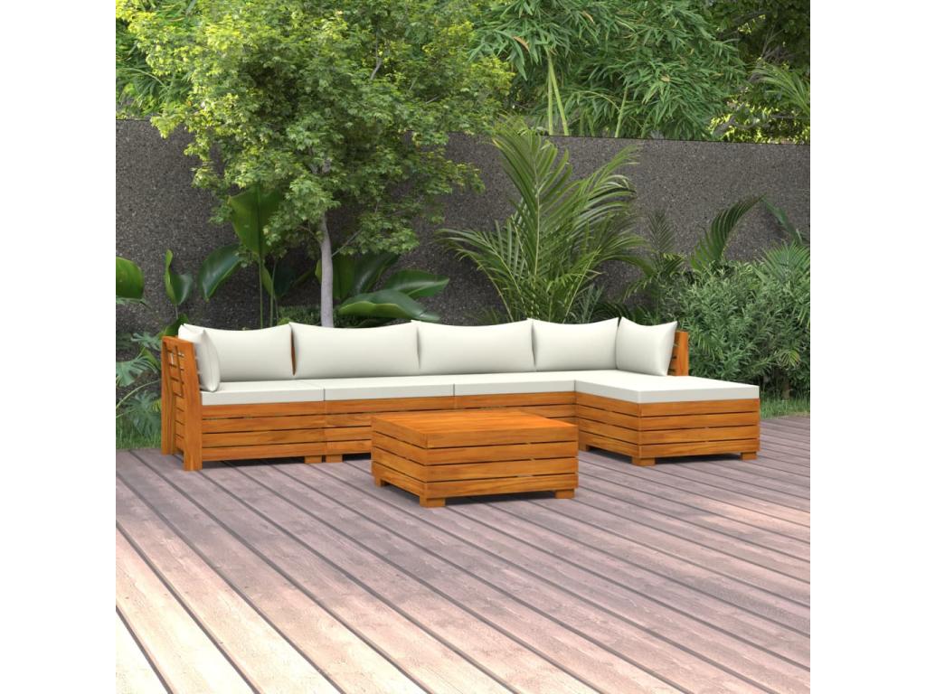 Outdoor Patio Set - Wood - White