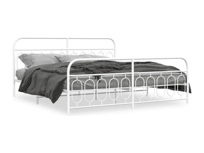 Bed Frame - Metal - White - 200x200 cm