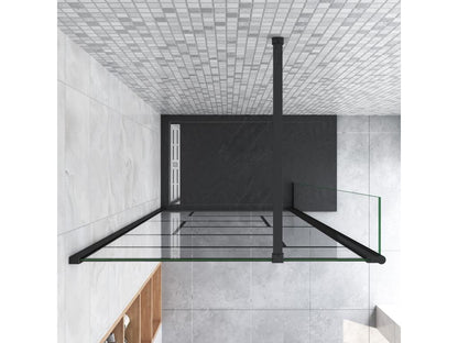 Shower Screen - Tempered Glass - Black - 110x200 cm