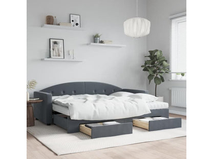 Daybed - Velvet - Gray - 80x200 cm