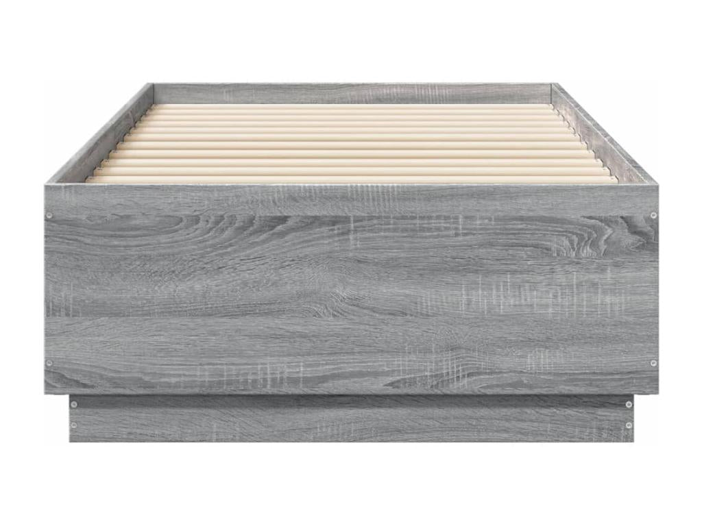 Bed Frame - Engineered Wood, Wood - Gray - 70x190 cm