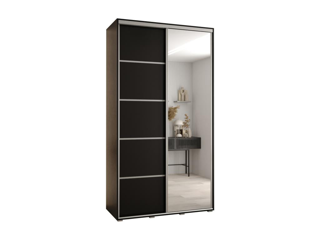Wardrobe - Engineered Wood, Wood - Silver / Black