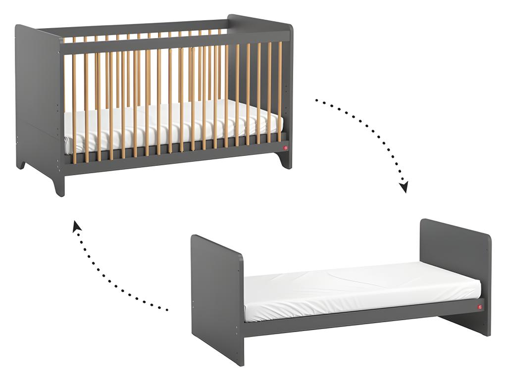 Bed - Panneau De Particule - Gray - 70x140 cm
