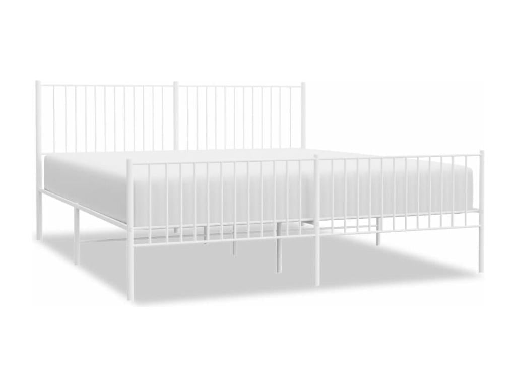 Bed Frame - Steel - White - 200x200 cm