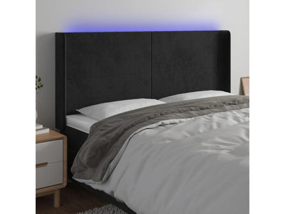 Headboard - Velvet - Black - 180x200 cm