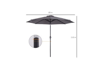 Patio Umbrella - Tilting Round - Rattan - Multicolor