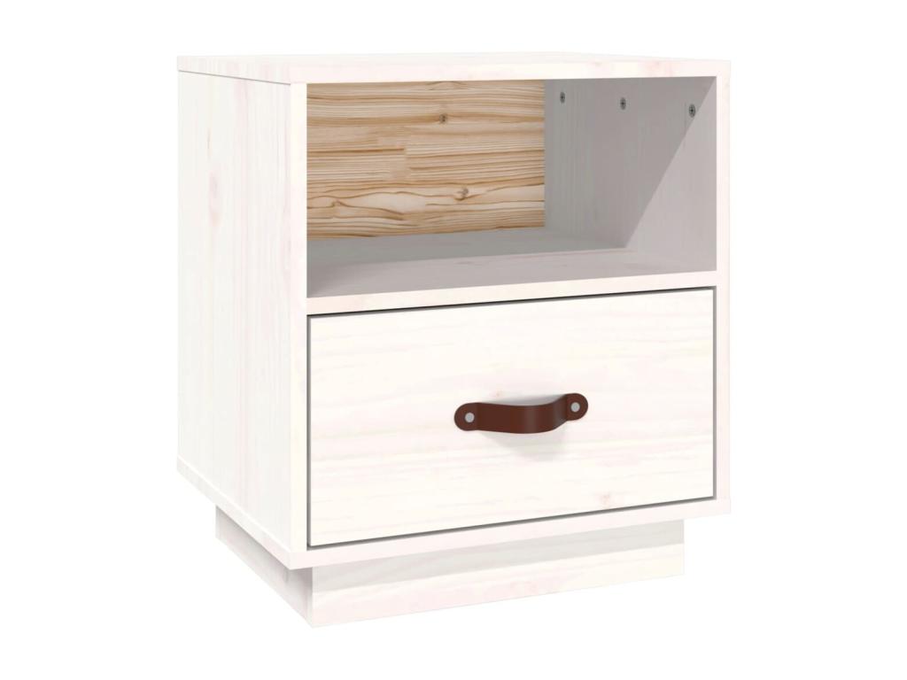 Nightstand - Wood - White - 34x45 cm